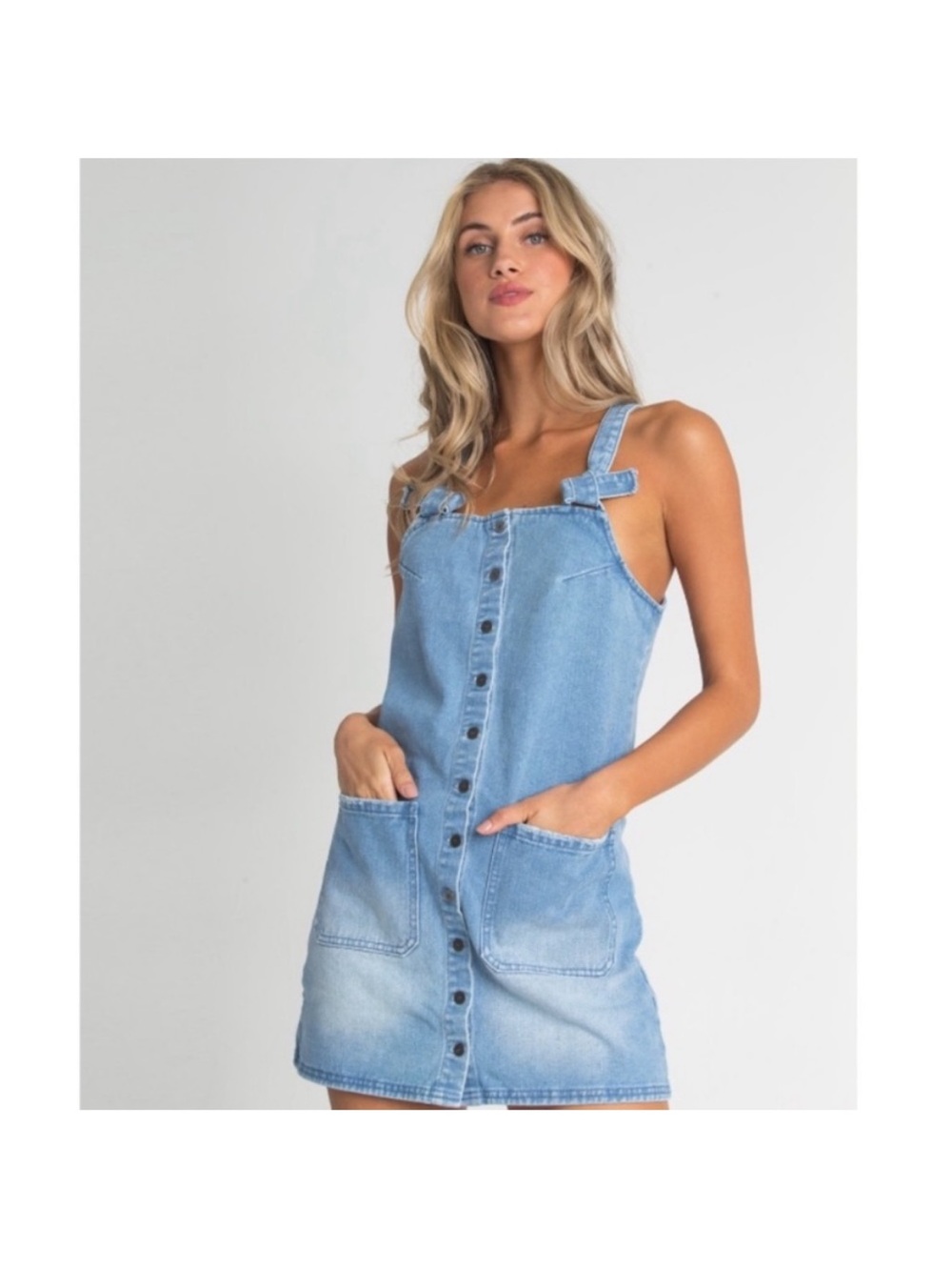 Billabong light wash denim dress